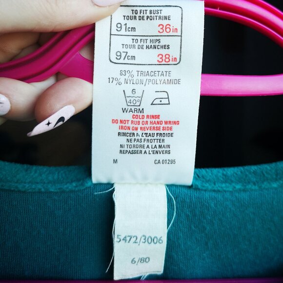 1970s Teal St Michael's Velour Dress Size 14 Mark & Spencer Perfect Condition - Picture 13 of 13